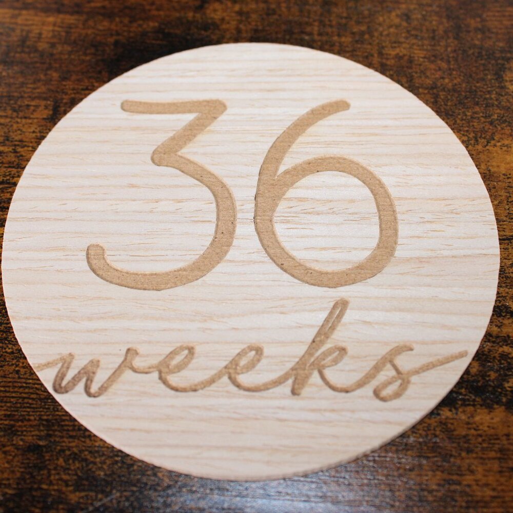 NWOT! Pregnancy/Maternity Wooden Weekly Growth Milestone Discs - Picture 13 of 15